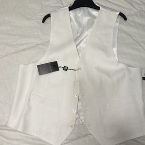 Ralph Lauren White Linen Vest, L